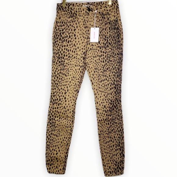 GOOD AMERICAN Good Waist Skinny Leopard Jeans NWT - Picture 4 of 6